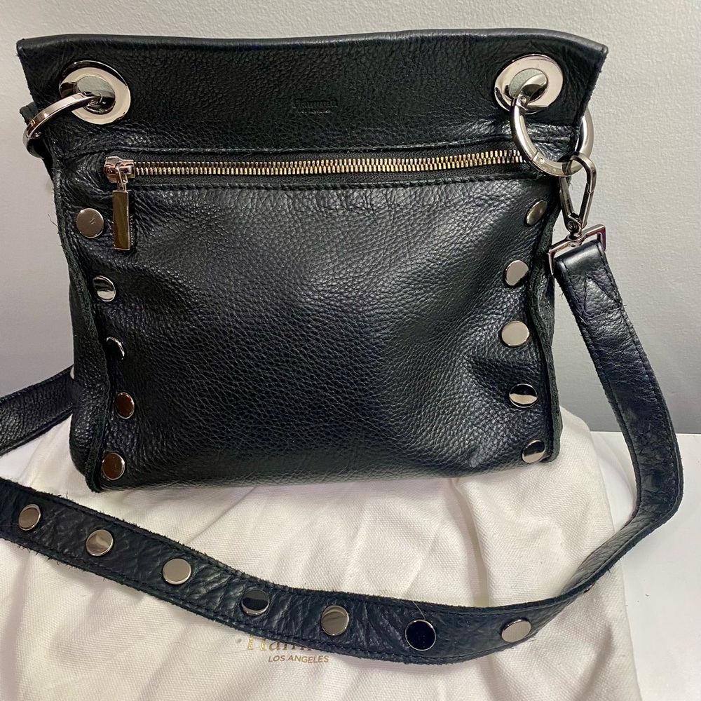 Hammitt medium Tony black gunmetal rivets long strap crossbody rivets rare strap